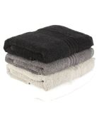 4 Serviettes de bain Rainbow blanc/gris/noir - 50x90 cm